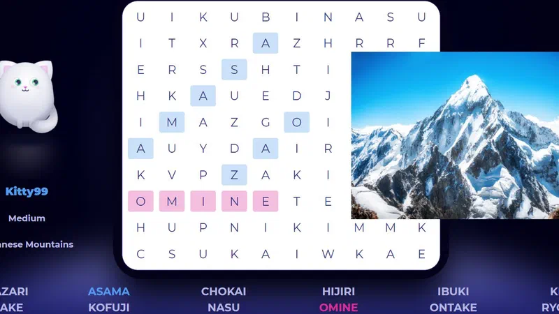 Aug, 11: Mountain Day with Word Search