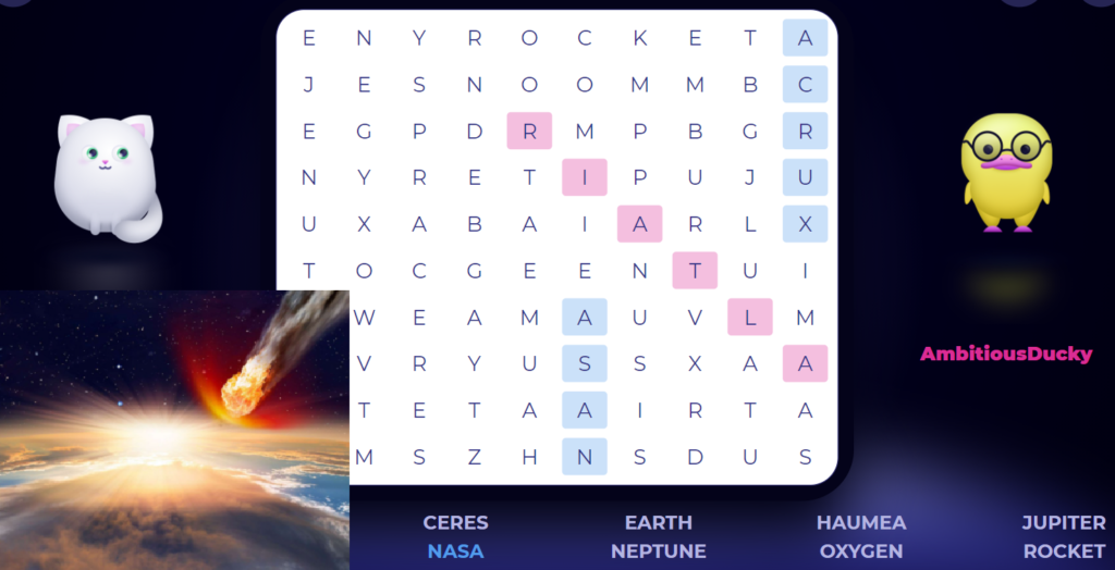Asteroid Word Search Puzzle Activity Asteroid Day PELAJARAN