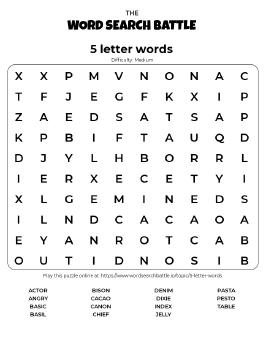 5 letter words Crossword - WordMint