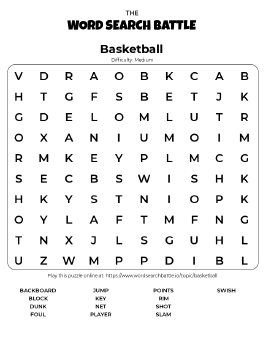 basketball word search puzzles printable