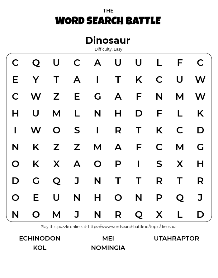 dinosaur word search dinosaur word search Rodriquez Kristina