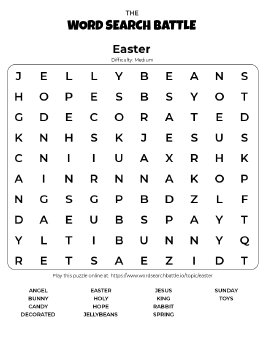 Printable Easter Word Search Preview