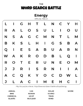 energy word search play online print