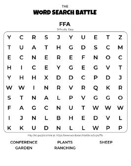 Printable FFA Word Search