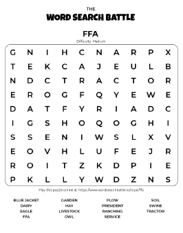 Printable FFA Word Search