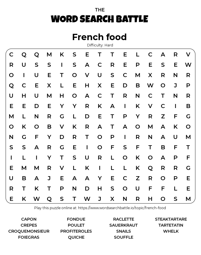 Ciseaux volaille  Word search puzzle, Words, Word search