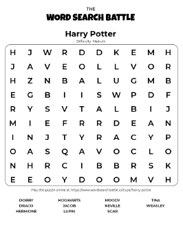 harry potter word search play online print