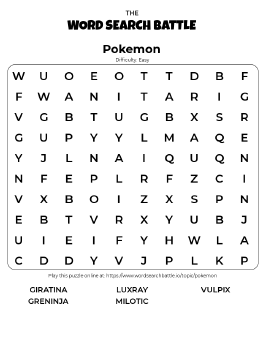 Word Search with Espeon!  Type pokemon, Pokemon party, Pokemon